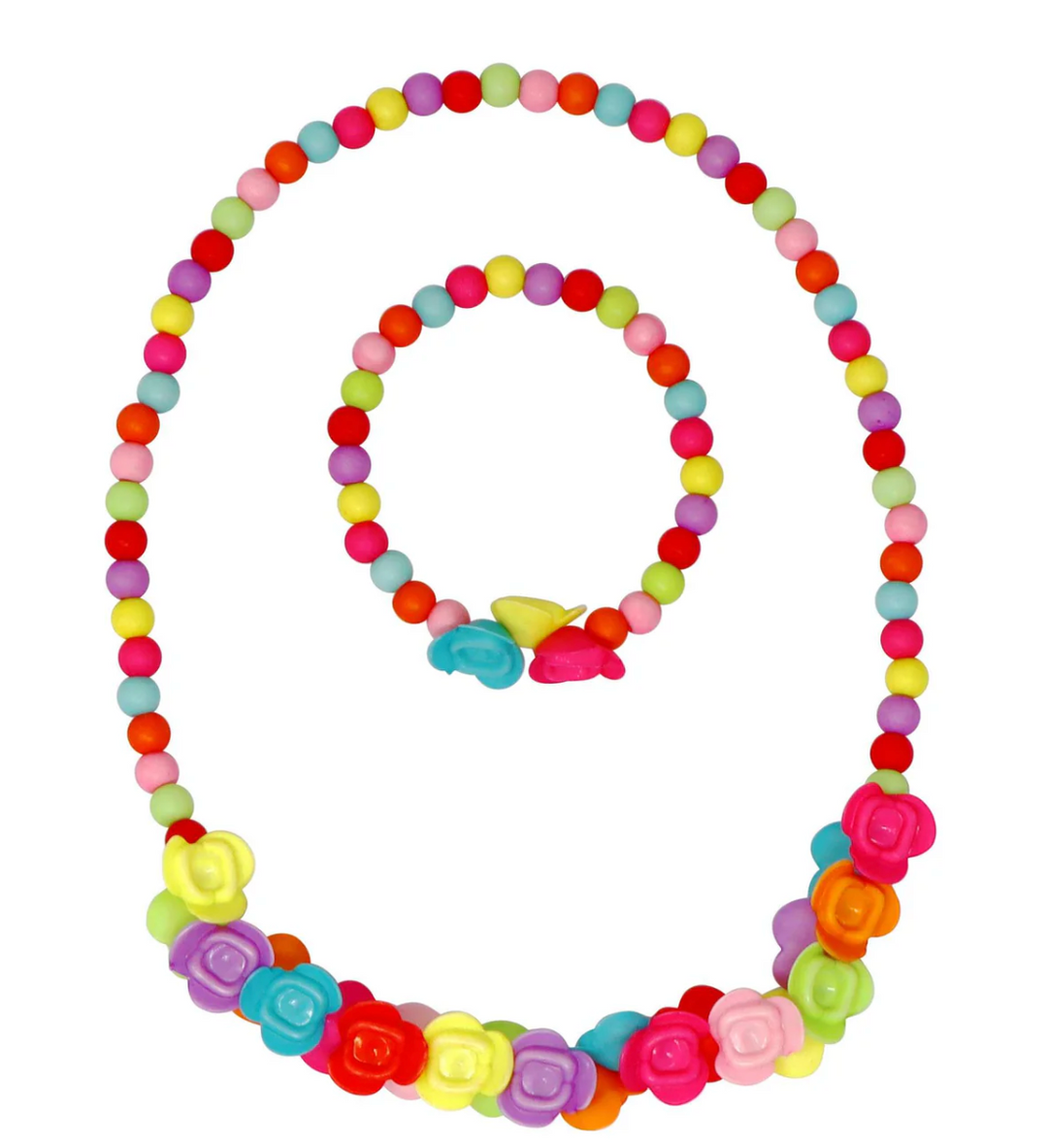 Vibrant Roses Flower Necklace
