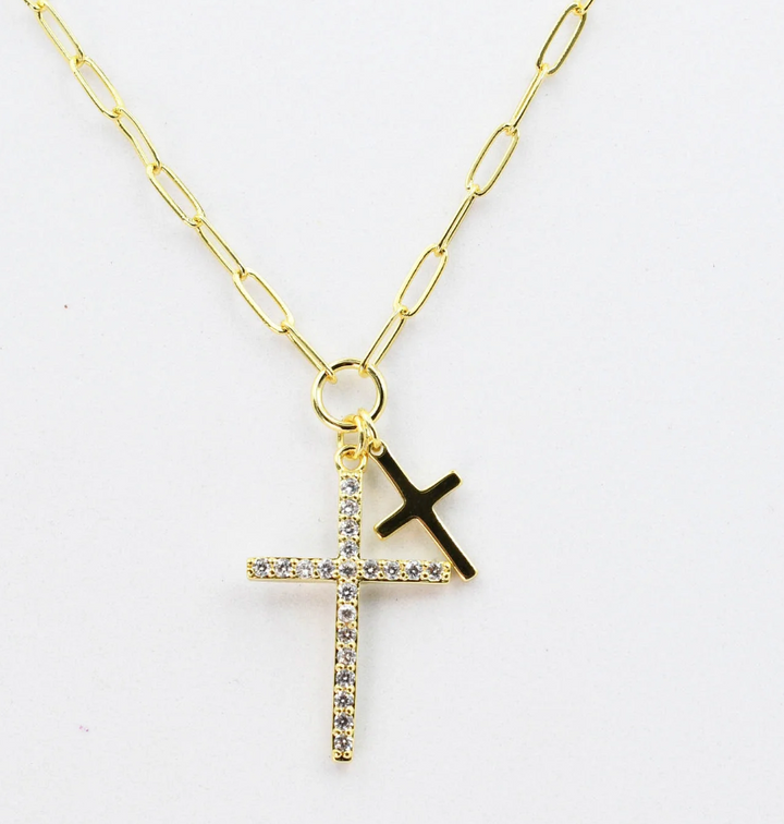 Double Cross Necklace