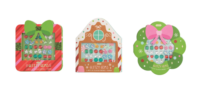 Christmas Glitzy Gems Sticker Earrings
