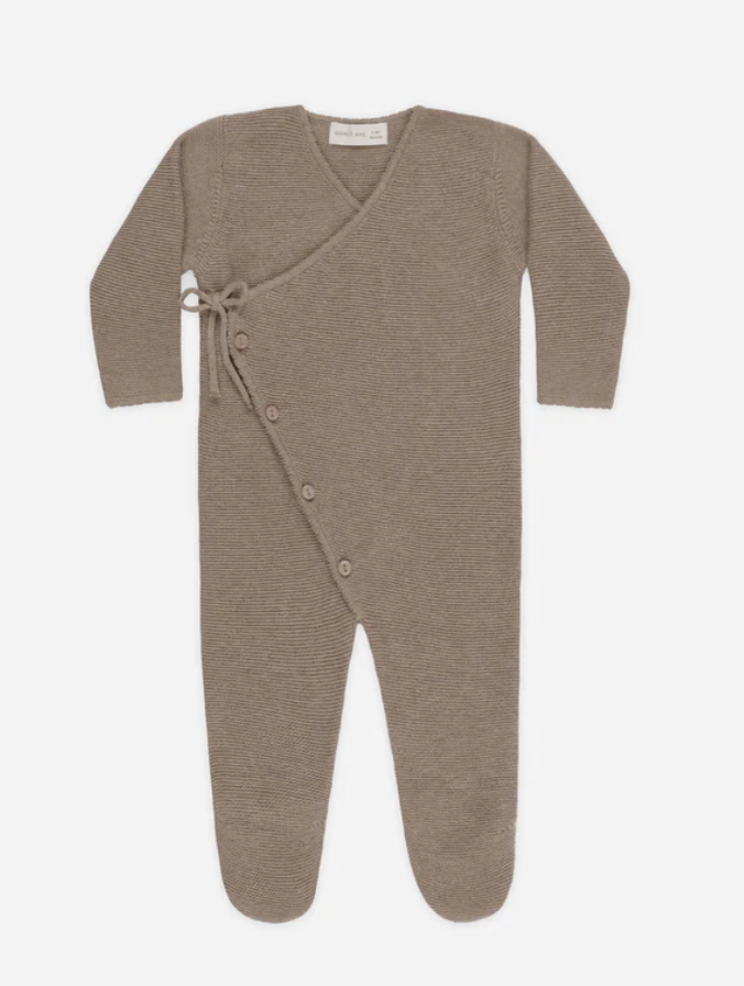 Wrap Knit Footie - Heathered Mocha