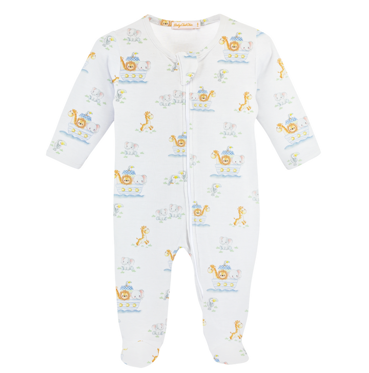 Baby Club Chic - Noah's Ark Zipped Footie for baby - Hampton James Clothing