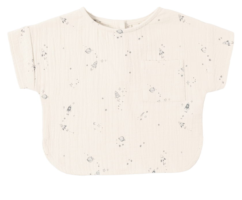 Quincy Mae: Wooden Boxy Space + Ocean Short Set