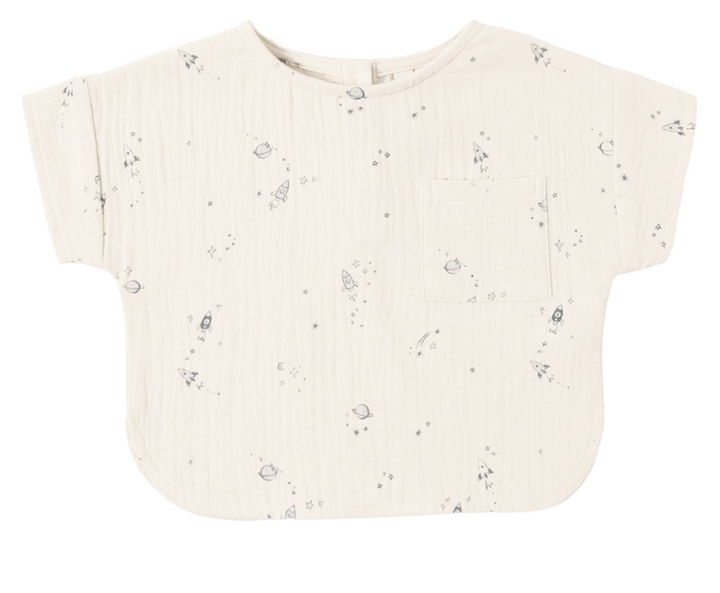 Quincy Mae: Wooden Boxy Space + Ocean Short Set