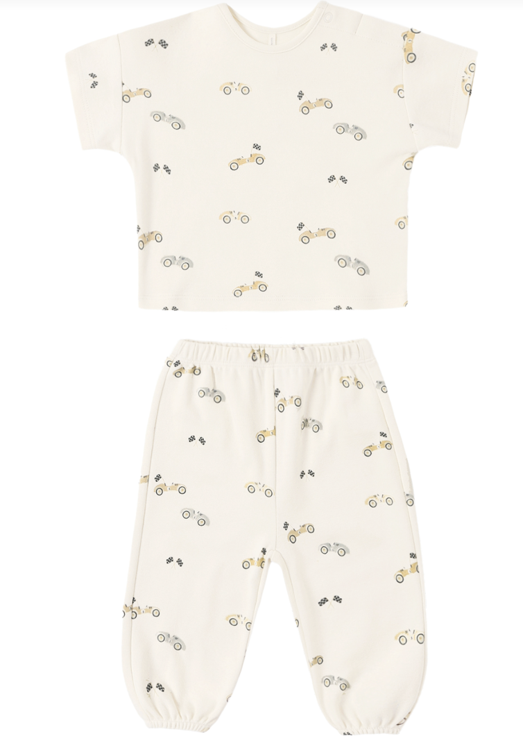 Quincy Mae: Jersey Tee +Pant Set - Race Car