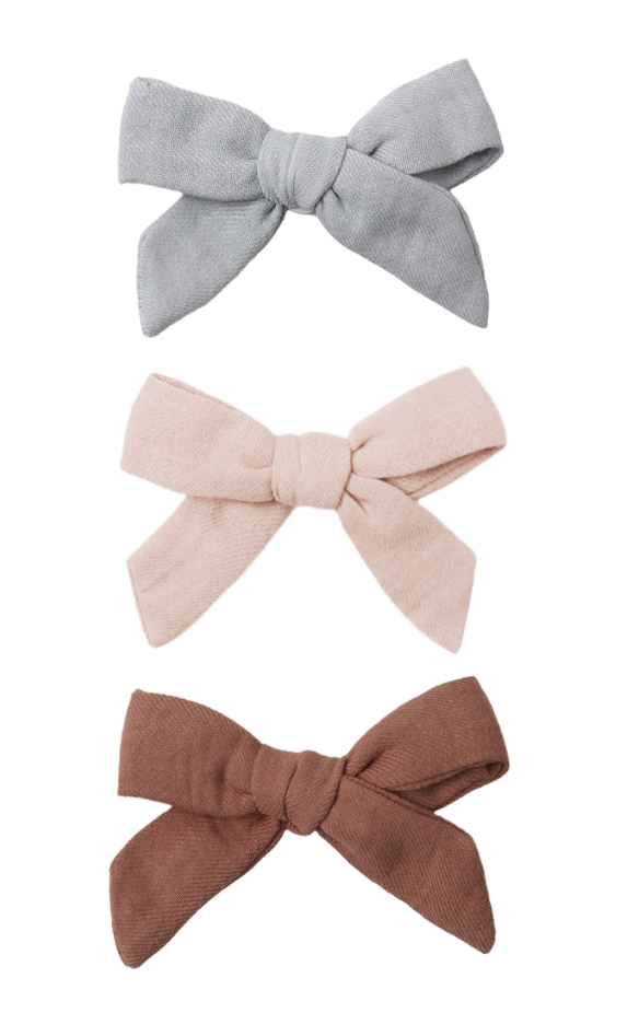 Quincy Mae: Bow Clip - Set of 3 (Sky, Blush, Poppy)