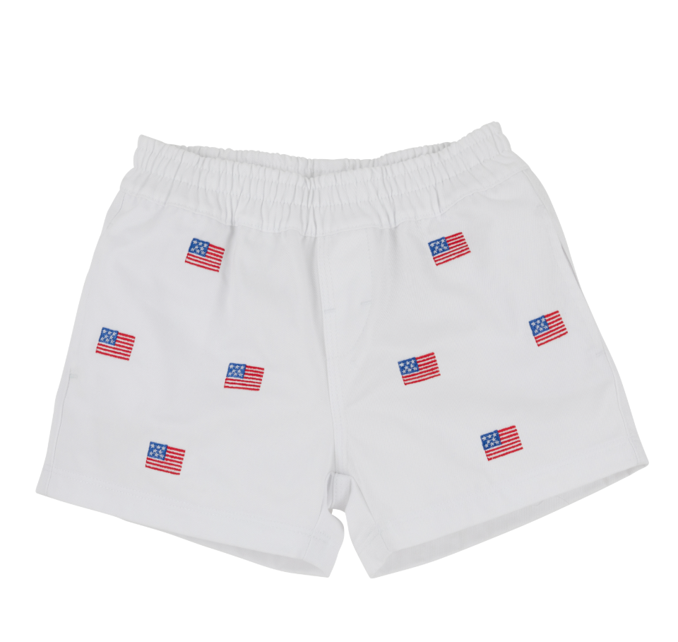 TBBC - Sheffield Shorts - Worth Ave White/American Flags