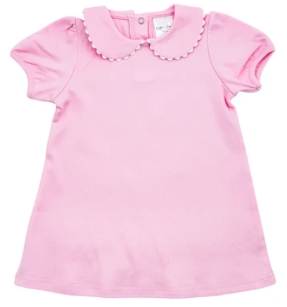Pink Scalloped Collar Dress