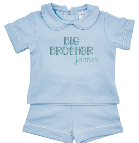 Blue Collared Short Set