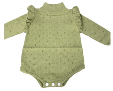 Hampton James Knit Pointelle Bubble - Olive (Fits TTS)