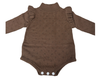 Hampton James Knit Pointelle Bubble - Chocolate (Fits TTS)