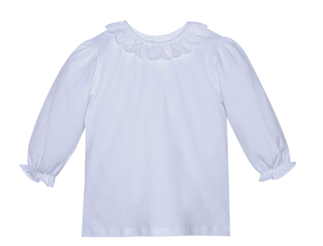Remember Nguyen- White Blouse - Long Knit Collar