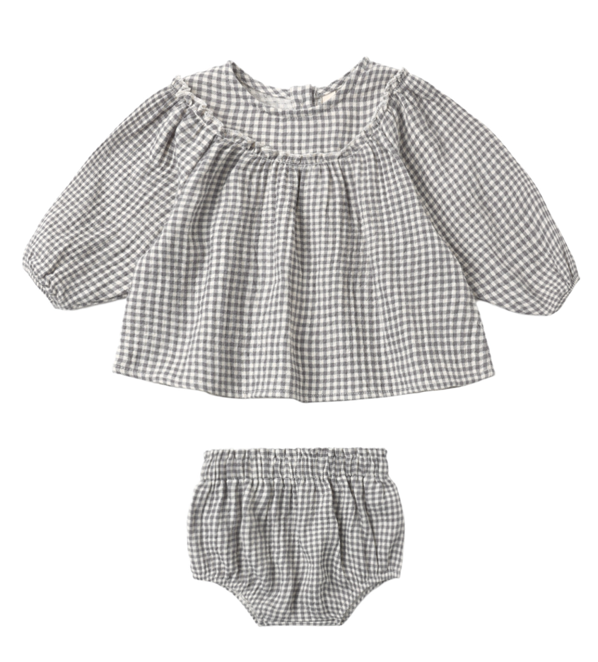 Quincy Mae - Mia Top + Bloomer Set - Midnight Gingham