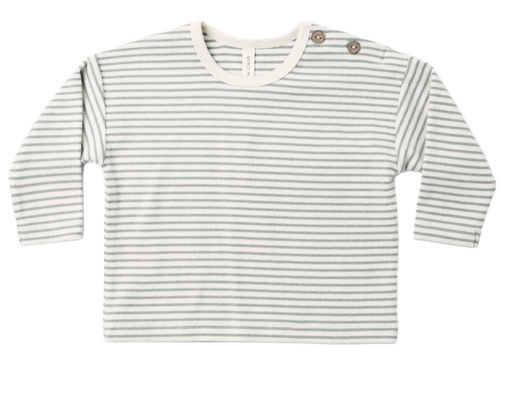 Quincy Mae - Long Sleeve Tee Set - Laurel Microstripe