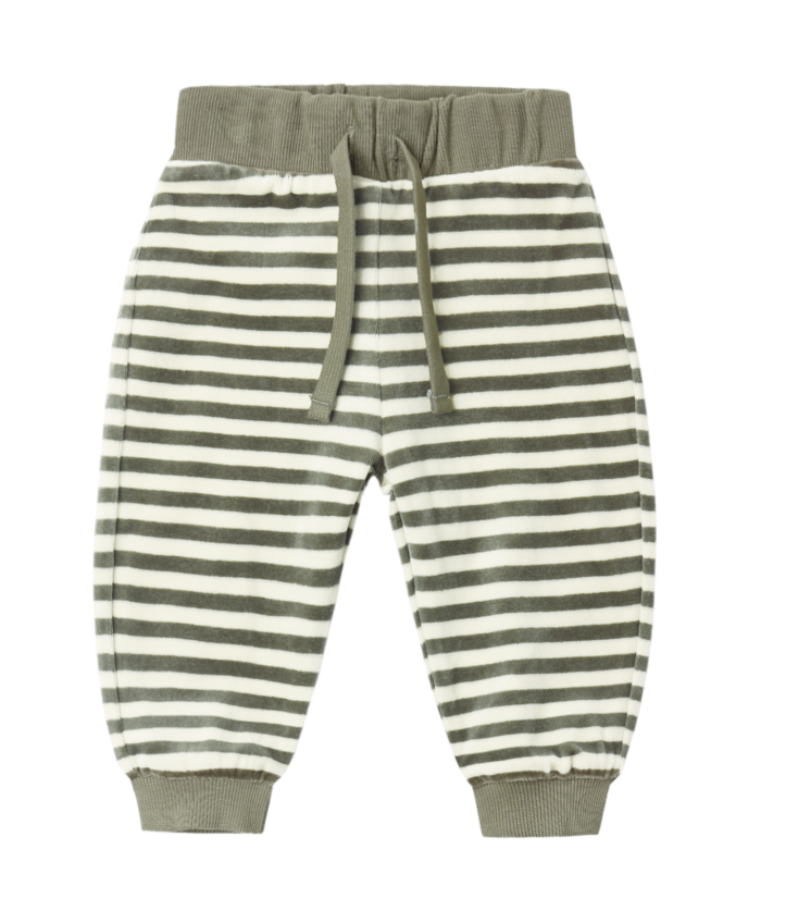 Quincy Mae - Velour Relaxed Sweatshirt - Spruce Stripe