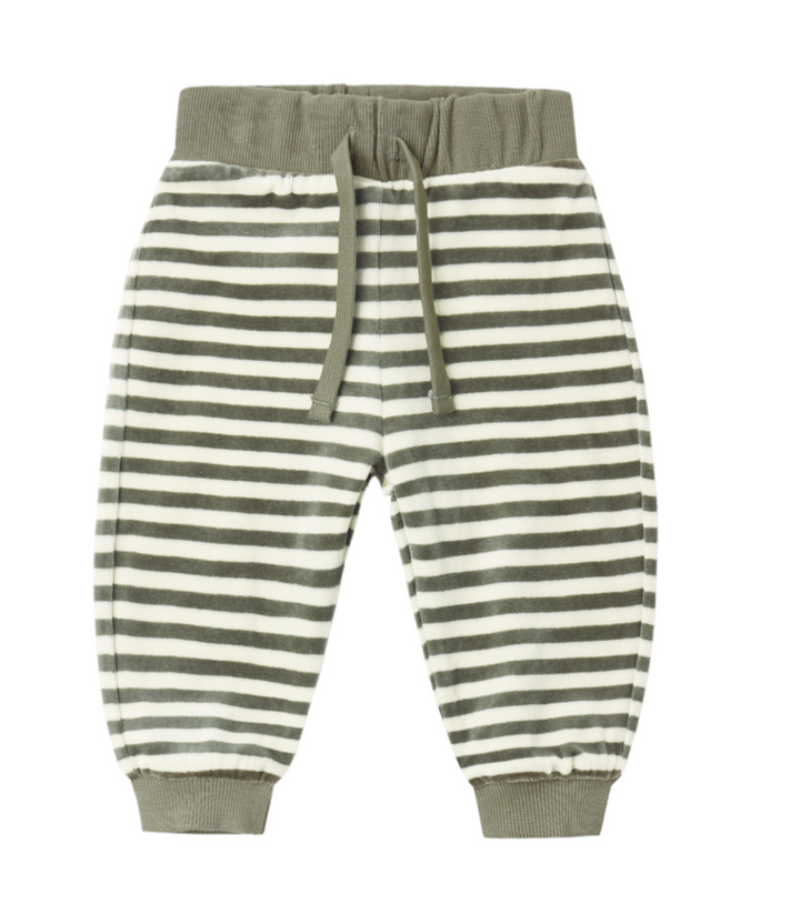 Quincy Mae - Velour Relaxed Sweatshirt - Spruce Stripe