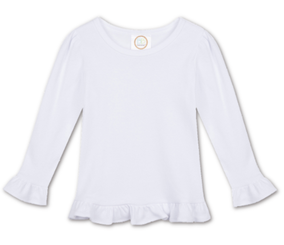 Girls Long and Short Sleeve White T Shirts