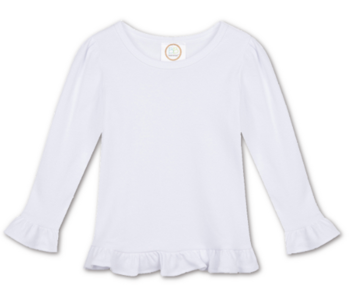 Girls Long and Short Sleeve White T Shirts