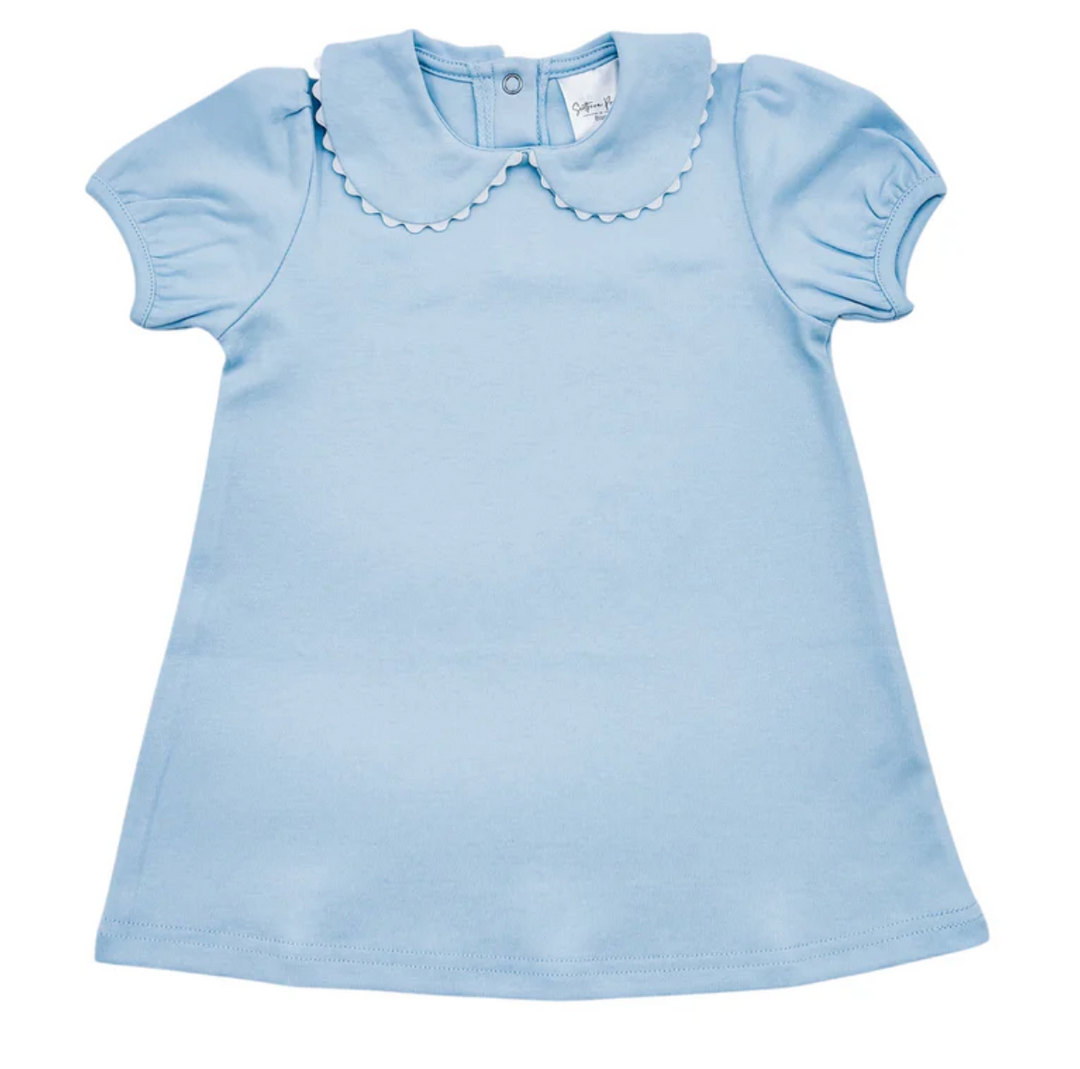 Blue Scalloped Collar Dress