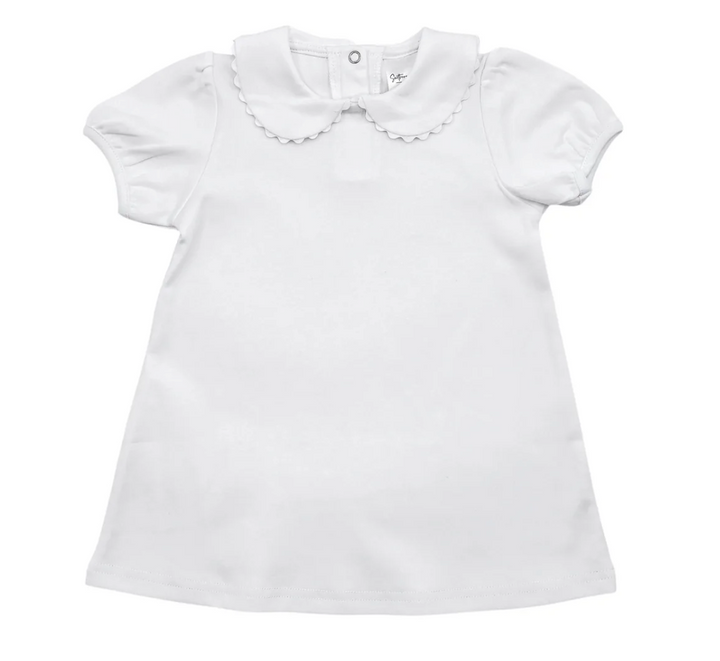 White Scalloped Collar Dress