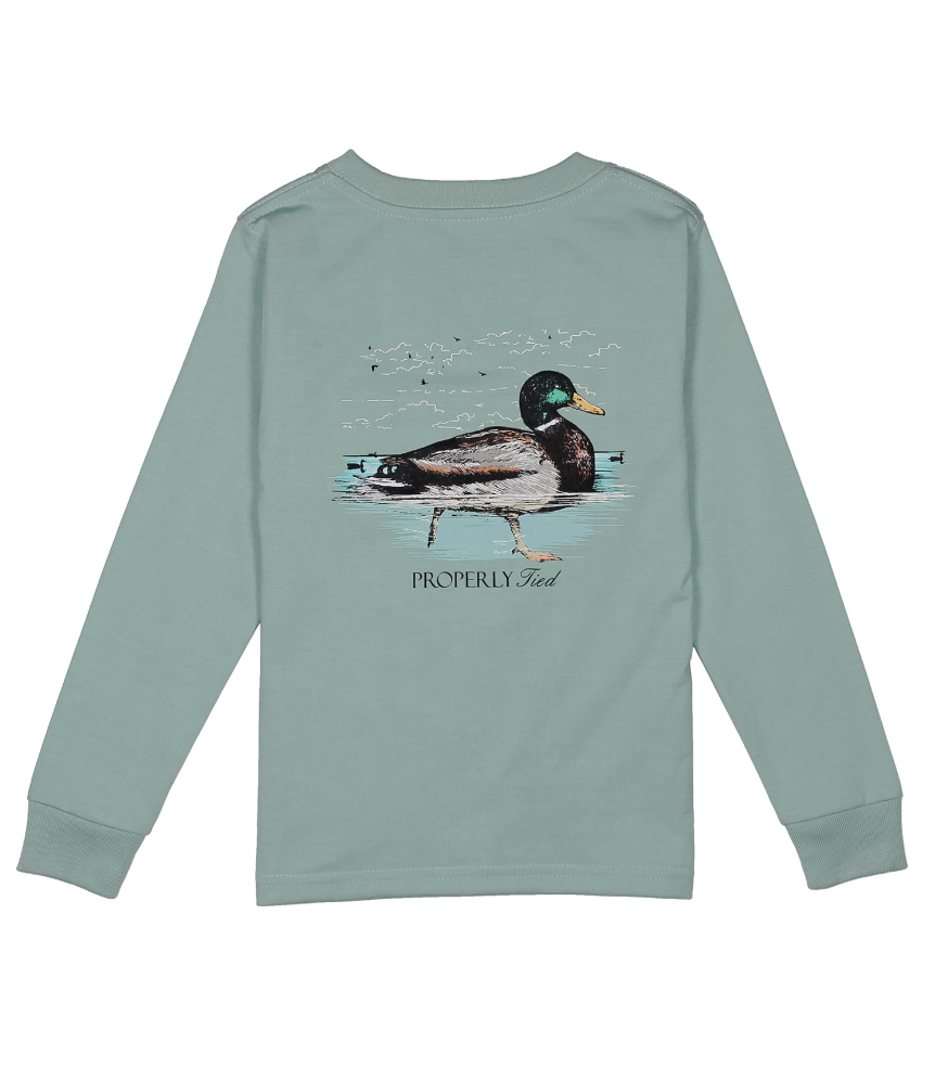 Properly Tied - Boys Swimming Mallard LS Marine Mist