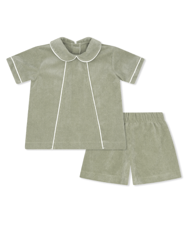 Lullaby Set: Adam Short Set - Sweetgrass Corduroy