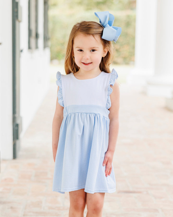 Sophia Dress- Light Blue Stripe