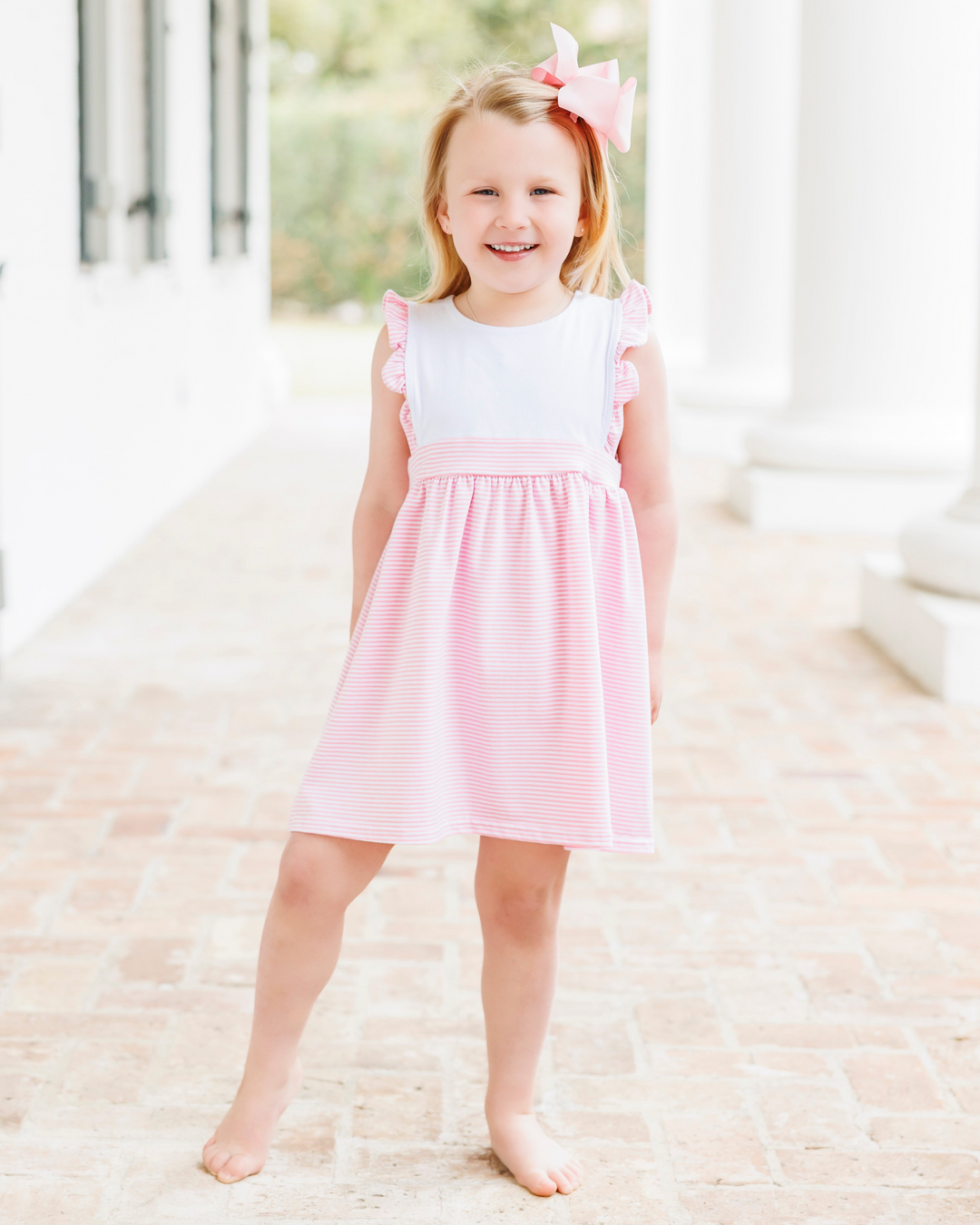 Sophia Dress- Light Blue Stripe