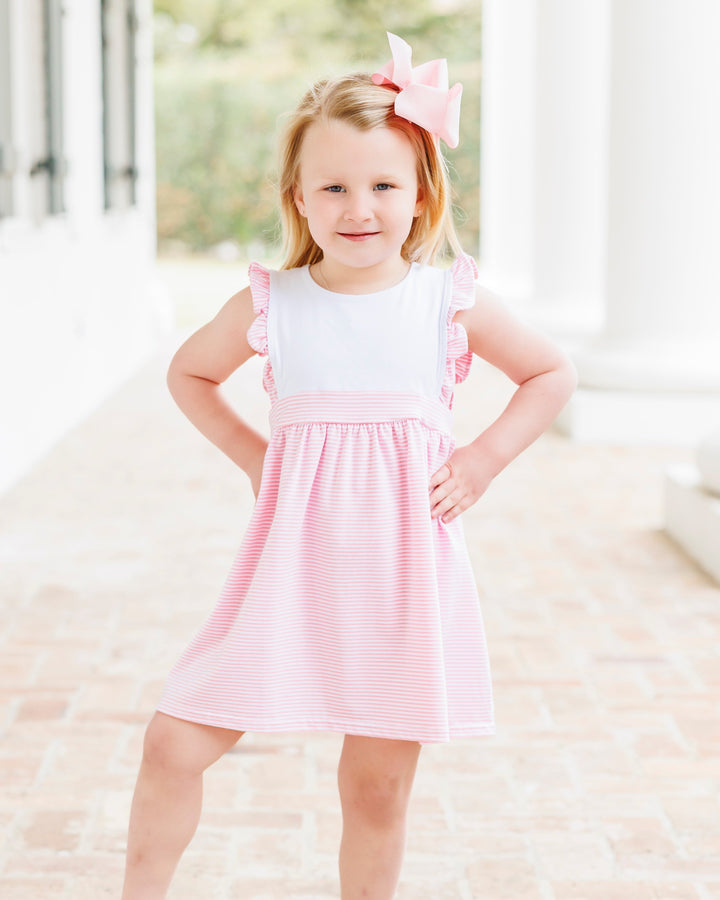 Sophia Dress- Light Blue Stripe