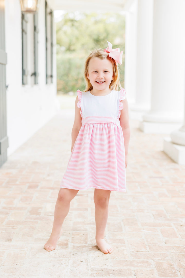Sophia Dress- Light Blue Stripe