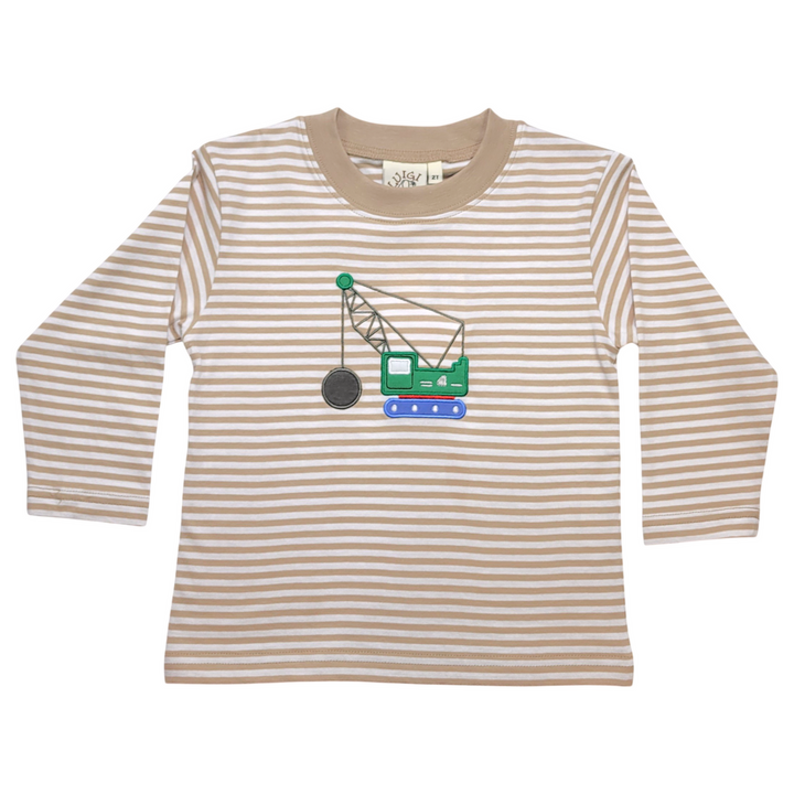 Luigi - Long Sleeve Crane With Ball Striped T-Shirt