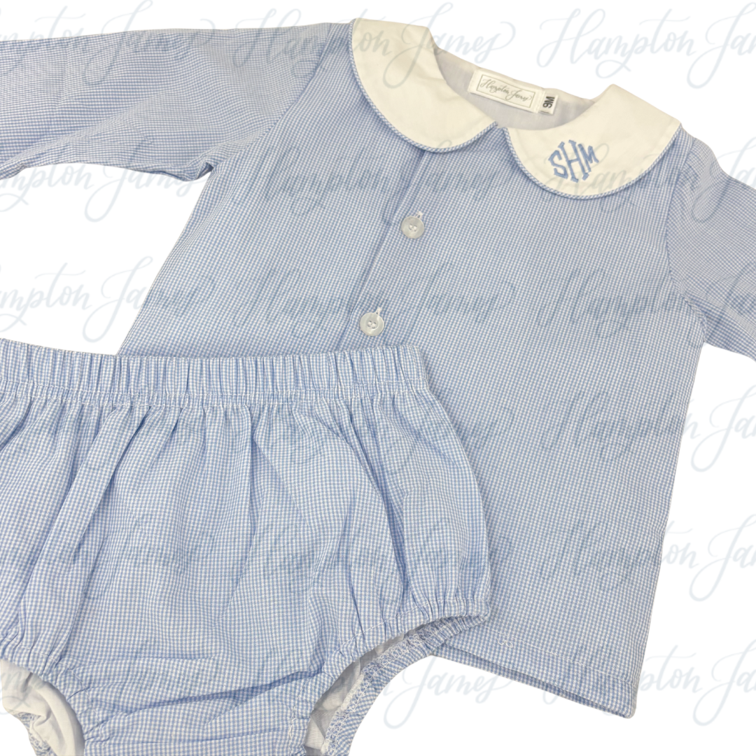 Baylor Blue Button Up Diaper Set *Pre-Order Ships in October*