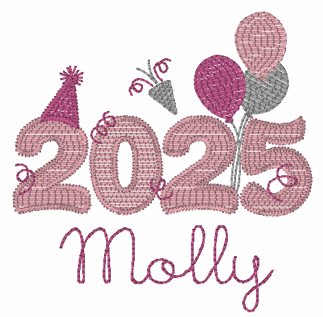 New Year's Long Sleeve Ruffle Onesie
