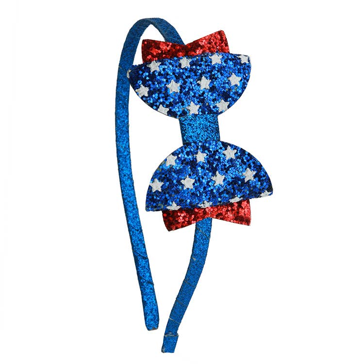 Sparkle Sisters by Couture Clips - RWB Bow Headband - Hampton James