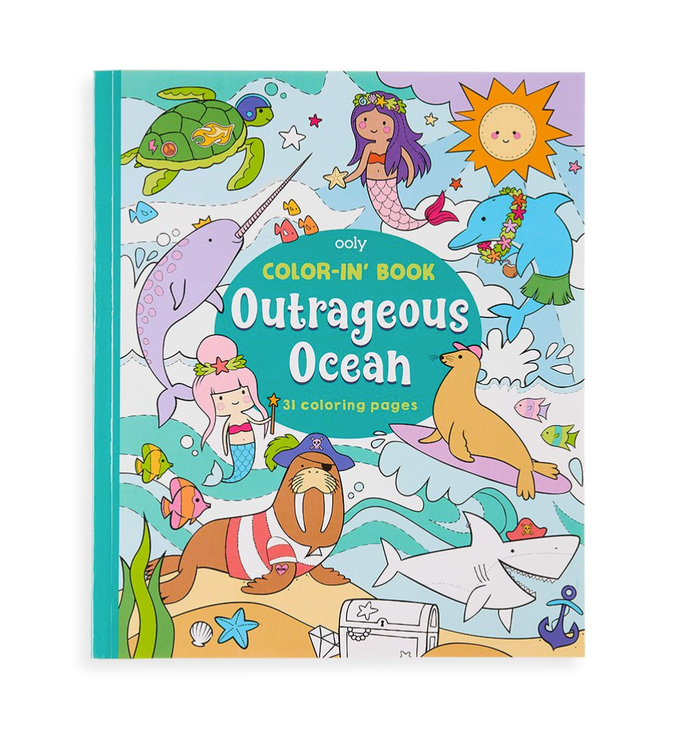 OOLY - Color-in' Book: Outrageous Ocean (8" x 10";31 Pages) - Hampton James