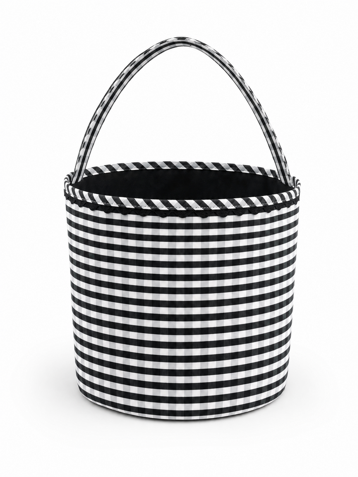 Black Gingham Halloween Bucket