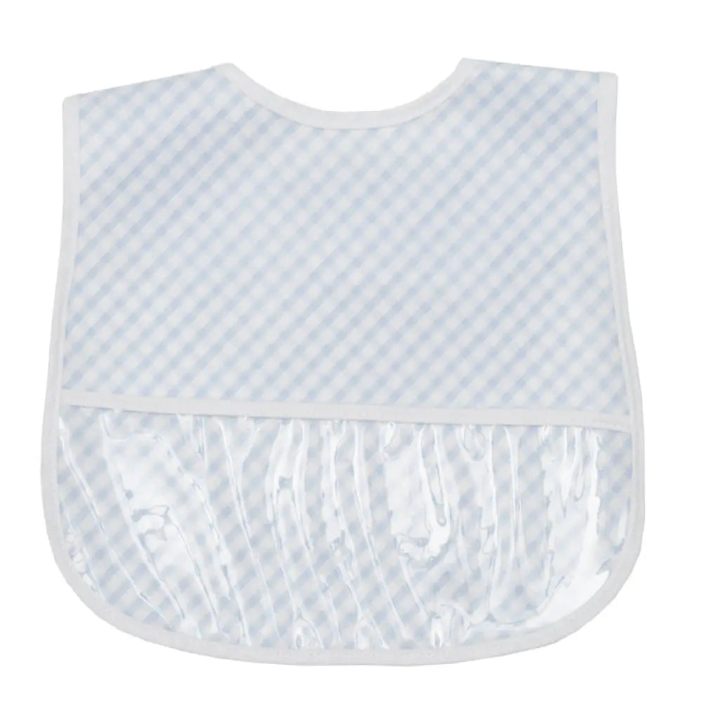 Blue Check Laminated Wipeable Bib By 3 Marthas New