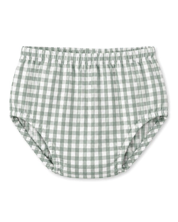 Diaper Cover - Gingham Sage Green