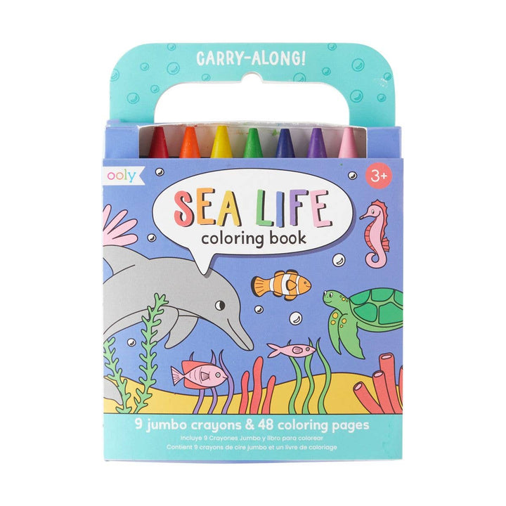 OOLY - Carry-Along: Coloring Book Set - Sea Life (10 PC Set) - Hampton James