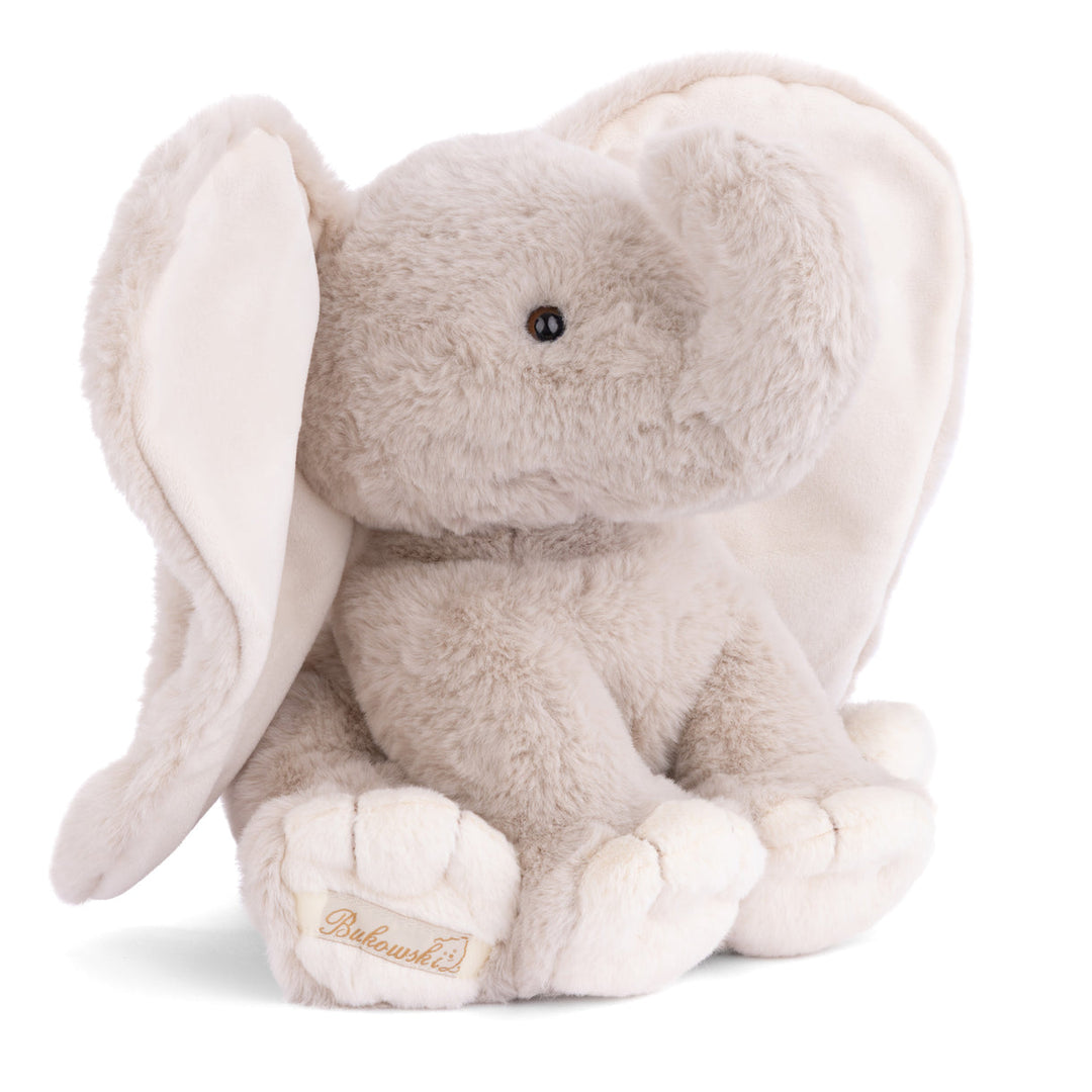 August plush stuffed elephant for baby - soft gray elephant with floppy ears - Hampton James Clothing