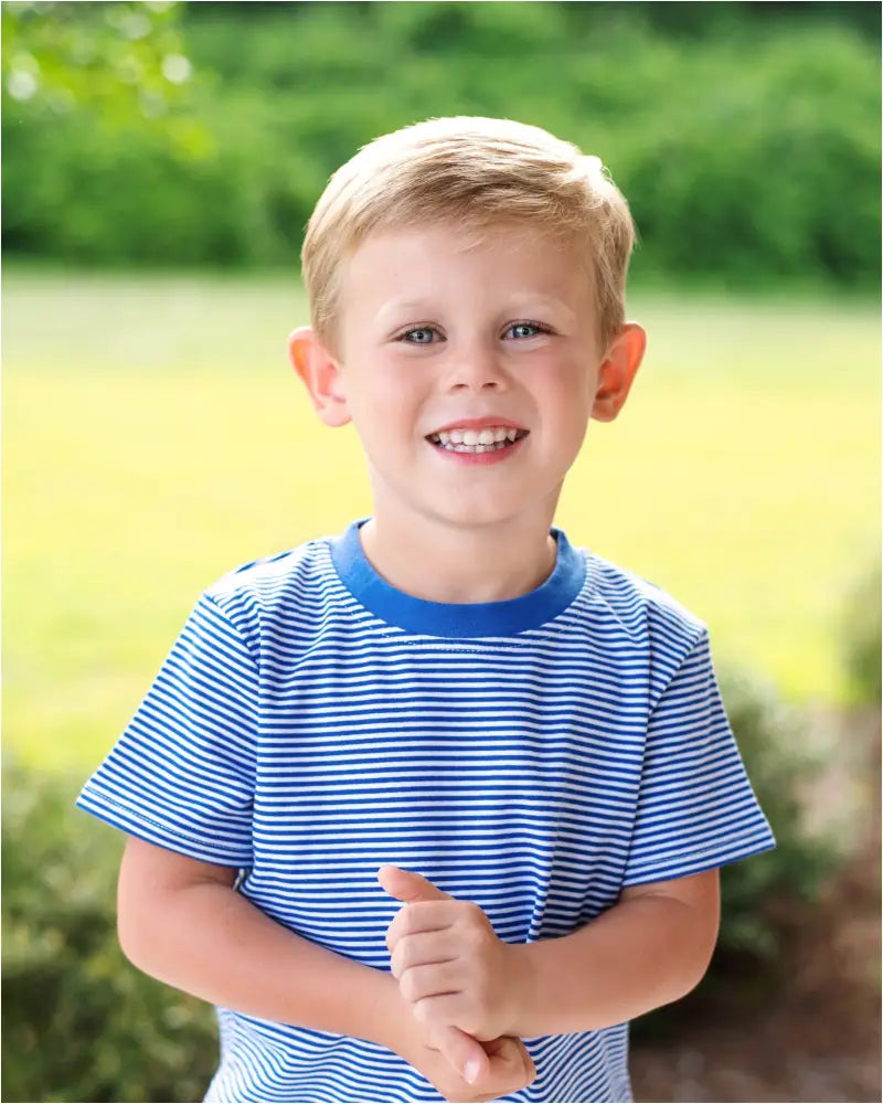 Graham Shirt- Royal Blue Stripe Preorder Gameday