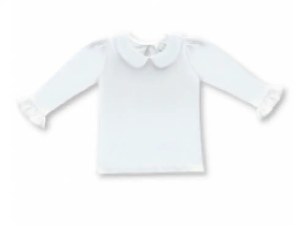 Long Sleeve Ruffle Peter Pan Collar Shirt Blanks