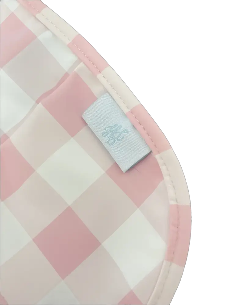 Long Sleeve Signature Catch All Bib - Pink Gingham