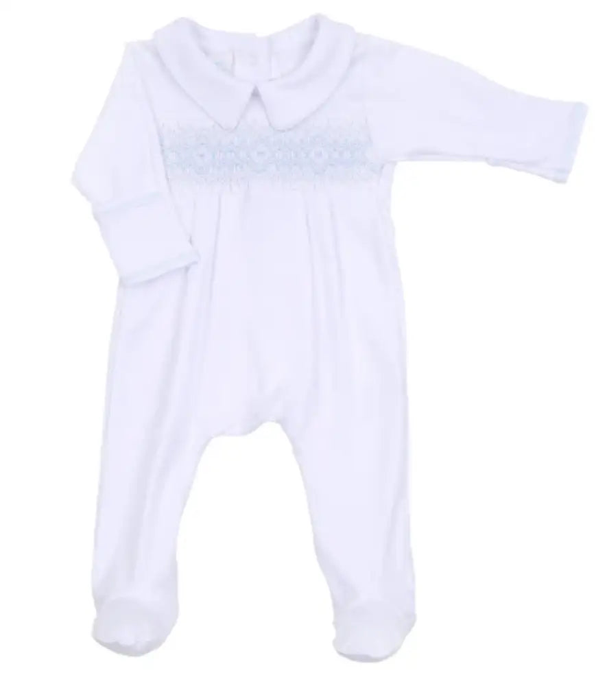 Magnolia Baby - Ava And Archie Smocked Collared Boy Footie