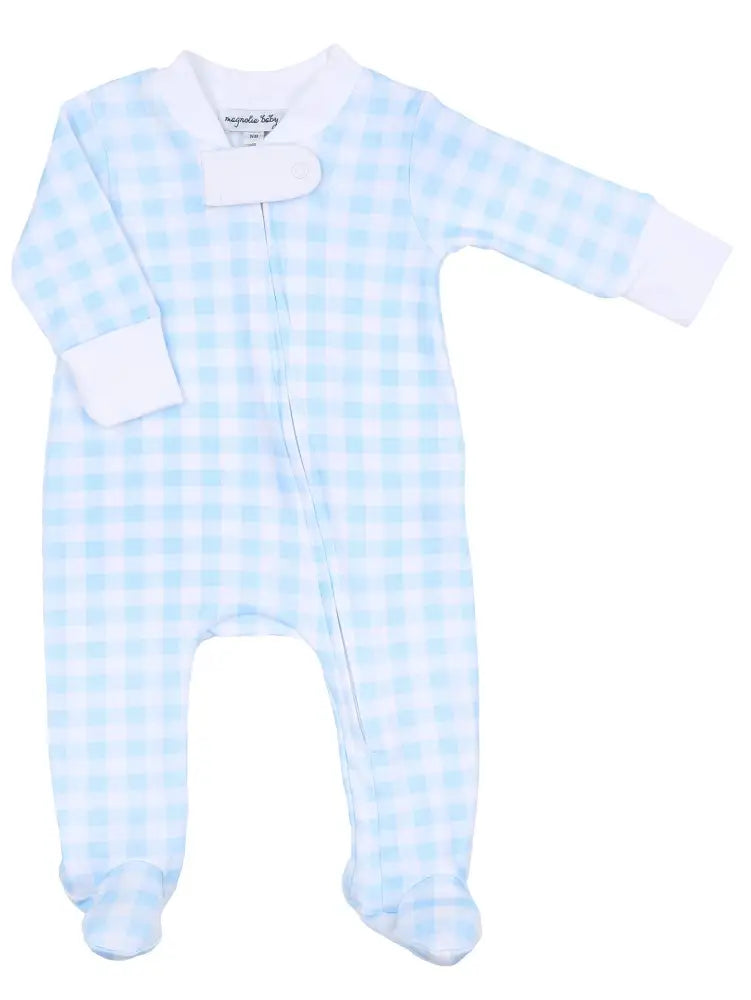 Baby Checks Ss24 Lb Zipped Footie New Boy