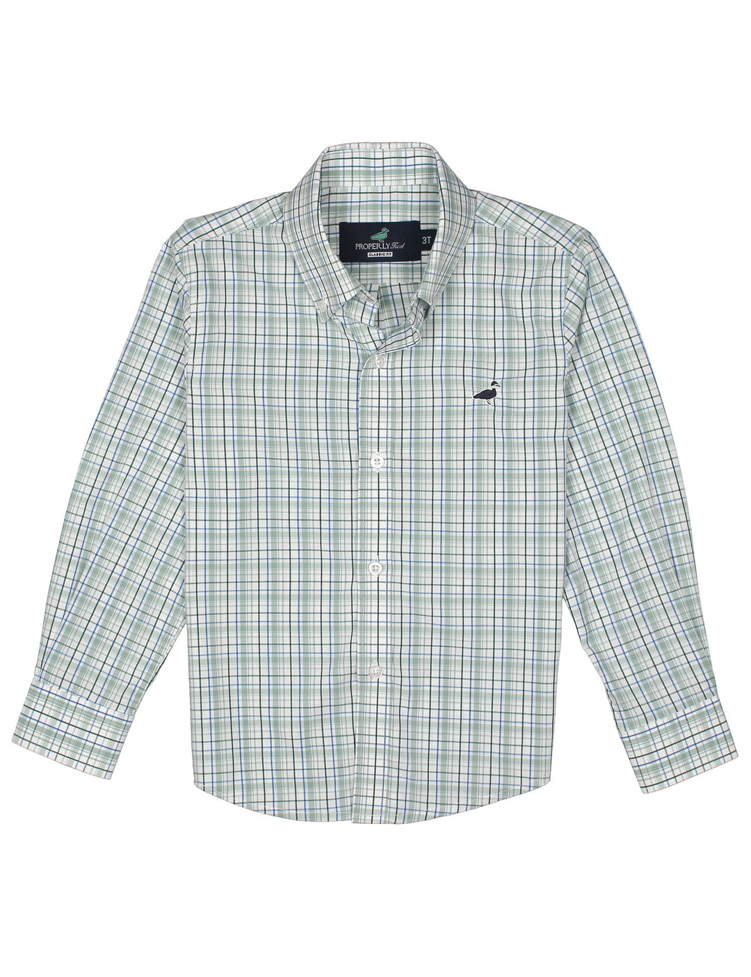Properly Tied - Boys Seasonal Sportshirt Sage Stream