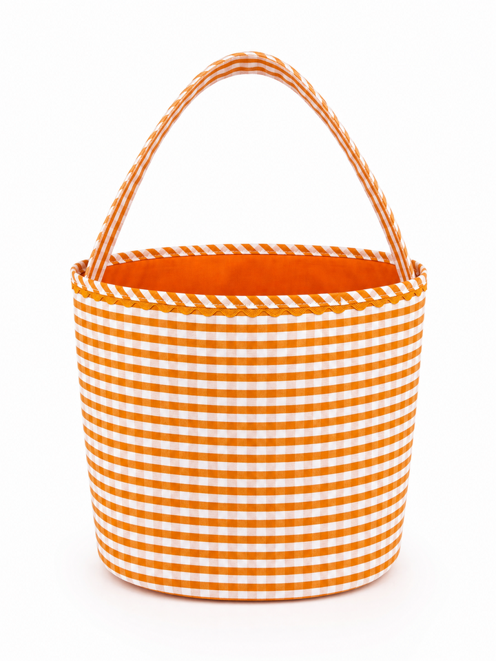 Orange Gingham Halloween Bucket