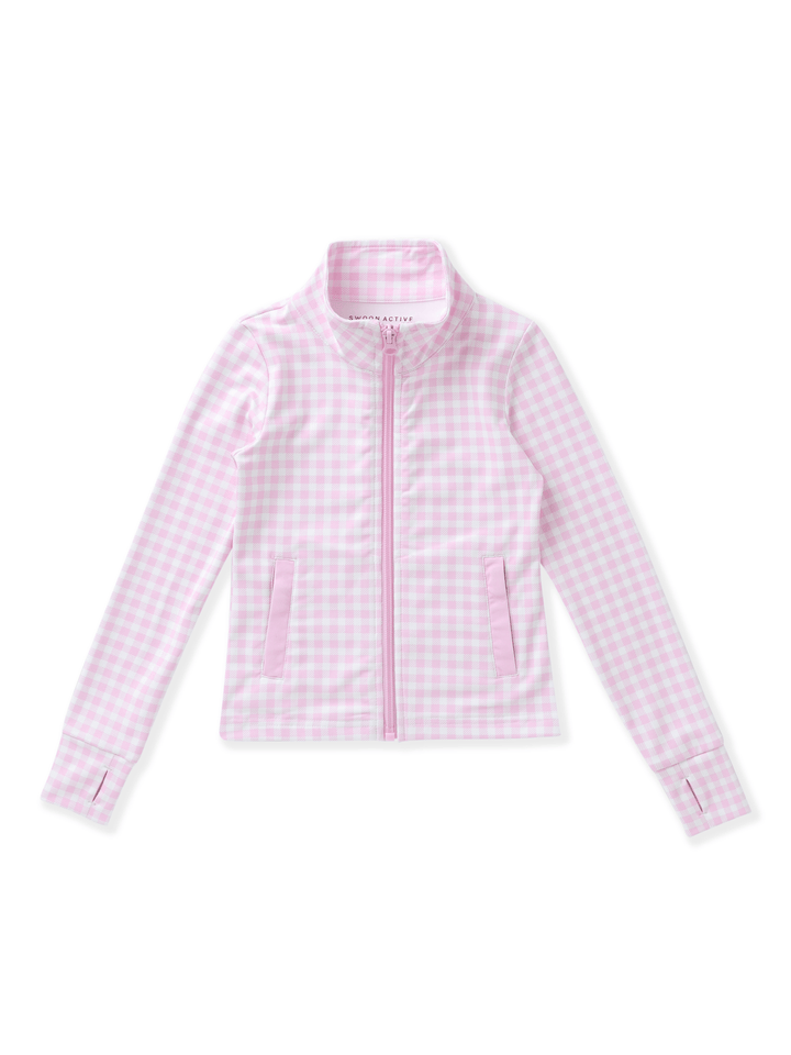 Swoon: Pink Gingham Active Jacket