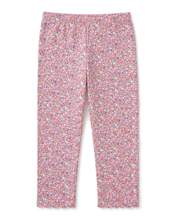 Scalloped Floral Leggings - Pink