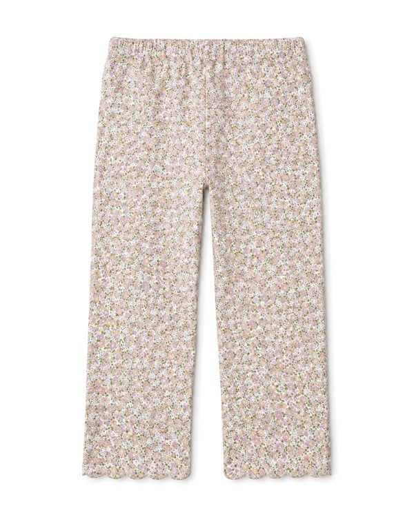 Scalloped Floral Leggings - Purple