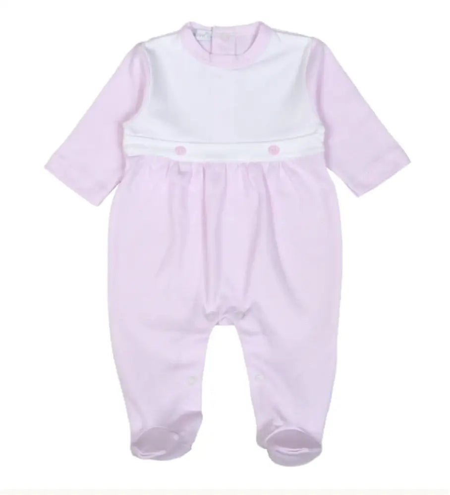 Pink Stripes Pima Bib Footie